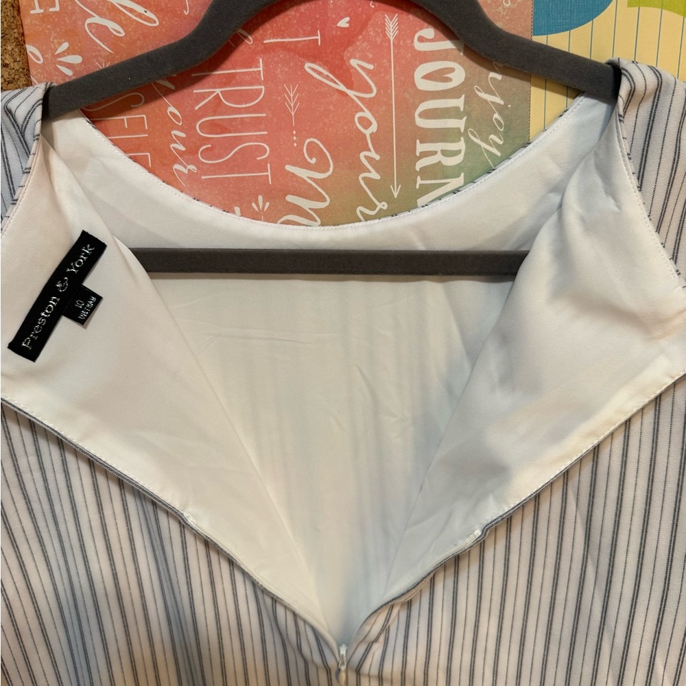 NWT Preston & York Navy and White Striped Dress 10 - Picture 6 of 8